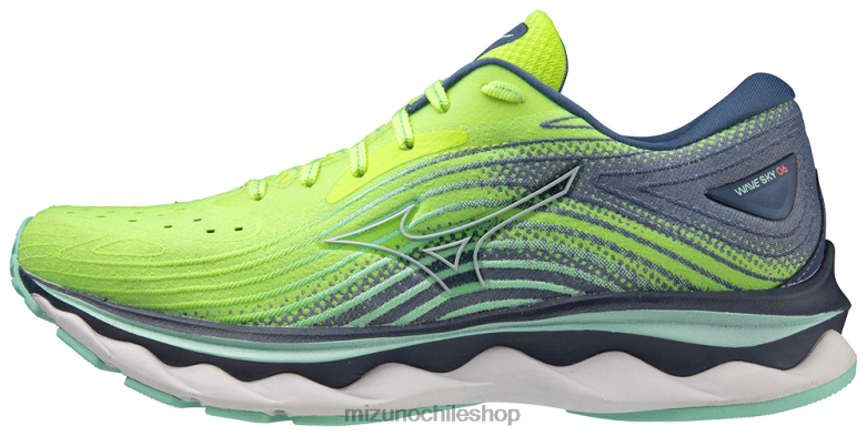 Mizuno zapatillas para correr wave sky 6 neolime-agua antigua (4maw) mujer zapatos ZH2D83 Mizuno Zapatillas