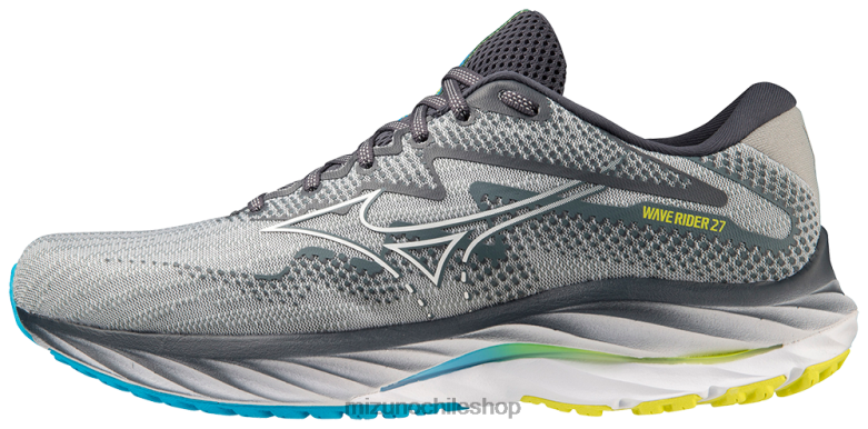 Mizuno zapatillas para correr waverider 27 azul perla-blanco(5f00) hombres zapatos ZH2D8 Mizuno Zapatillas