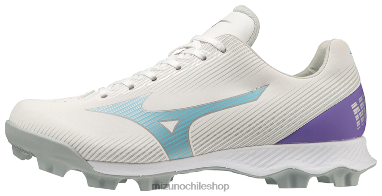 Mizuno Taco de softbol moldeado Wave Finch Lightrevo blanco-azul(0050) mujer zapatos ZH2D2174 Mizuno Zapatillas